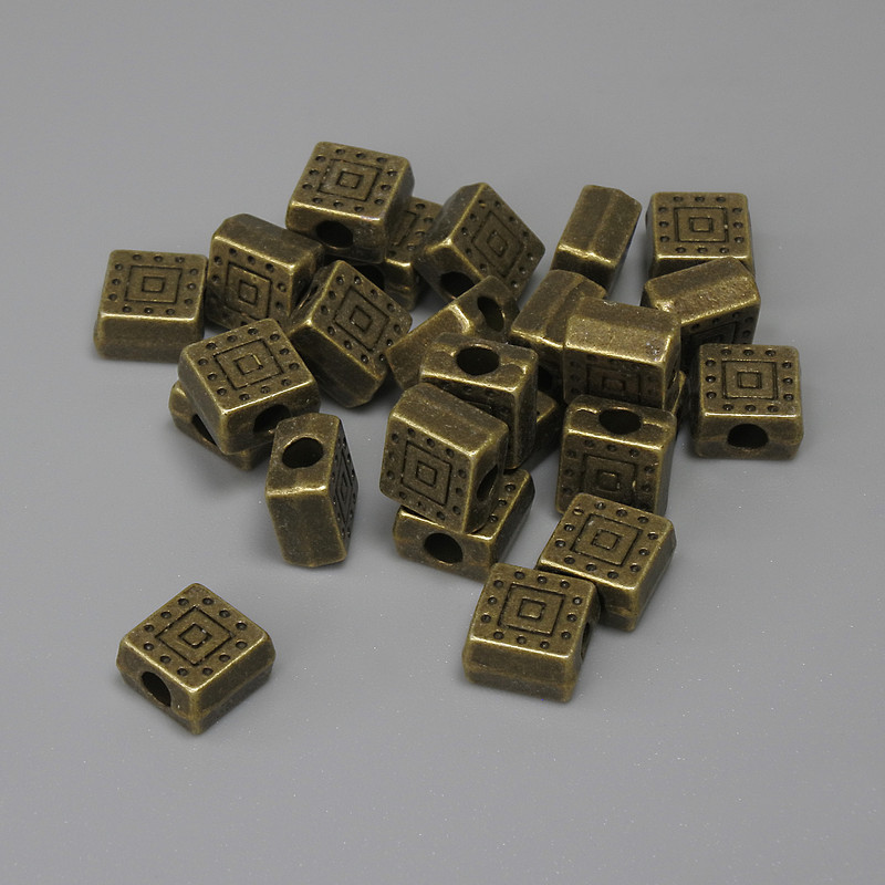 Findings Spacer Bead Bronze-Tone Metal, diameter 6x6mm+-, hole diameter 2.3mm+-, pack of 25pcs+