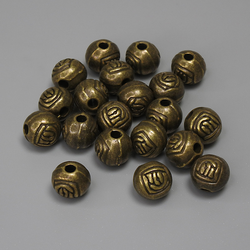 Findings Spacer Bead Bronze-Tone Metal, diameter 6mm+-, hole diameter 1.9mm+-, pack of 19pcs+