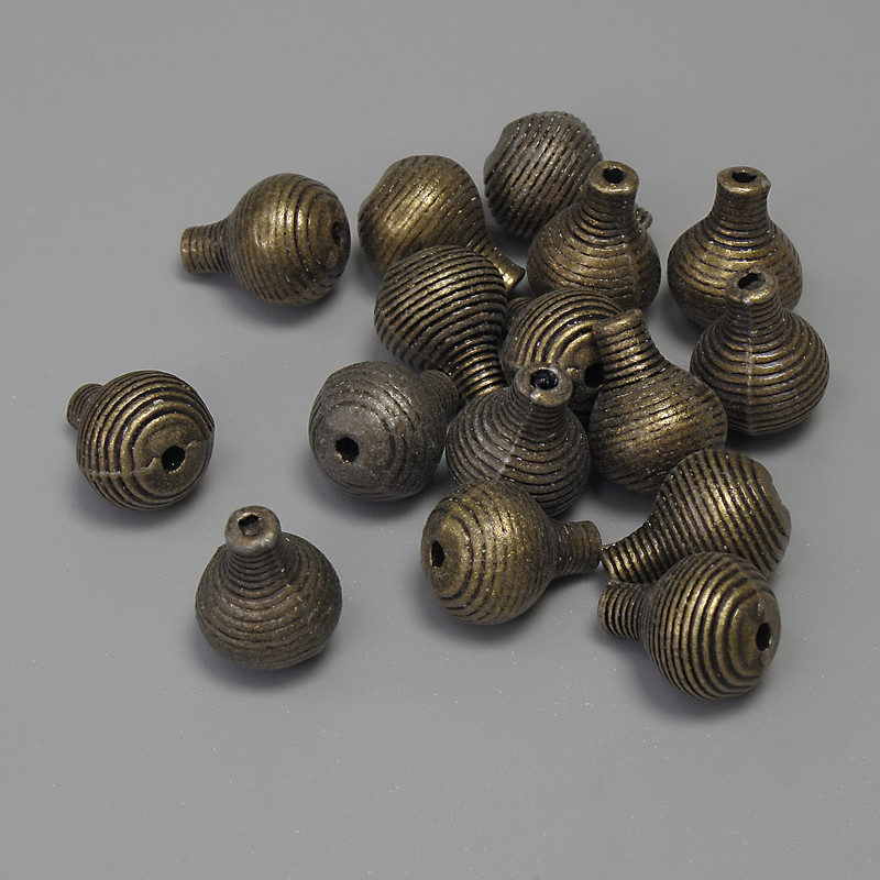 Bead Spacer Finding, Bronze Metal Colour, Diameter 10x73mm+/-, Hole 1mm+/-, Pack of 15pcs+