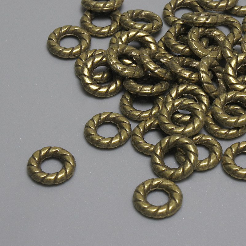 Bead Spacer Finding, Bronze Metal Colour, Diameter 7.5x2mm+/-, Hole 3.7mm+/-, Pack of 44pcs+