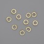 2-Row Connector Rings Finding, diameter 5x2mm+/- hole diameter 3.3mm+/- gold-tone metal colour, pack of 10pcs+
