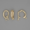 Openable Bail Finding for Pendants, diameter 18x3mm+/- white rhinestones, gold metal colour