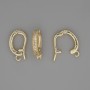 Openable Bail Finding for Pendants, diameter 18x3mm+/- white rhinestones, gold metal colour