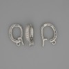 Openable Bail Finding for Pendants, diameter 18x3mm+/- white rhinestones, silver metal colour, 1pc