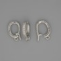Openable Bail Finding for Pendants, diameter 18x3mm+/- white rhinestones, silver metal colour, 1pc