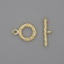 Toggle Clasp Finding, Bar 21x3.5mm+-, Ring Diameter 13mm+-, Hole Diameter 8mm+- Gold-Coloured Metal