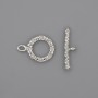 Toggle Clasp Finding, Bar 21x3.5mm+-, Ring Diameter 13mm+-, Hole Diameter 8mm+- Silver-Coloured Metal
