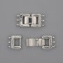 Clasp fastener for 3 strands, diameter 25×11mm +- silver metal colour