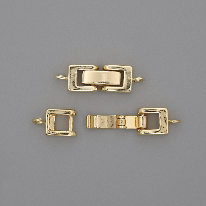 Clasp Finding, Diameter 22x7mm+/-, Gold-Coloured Metal