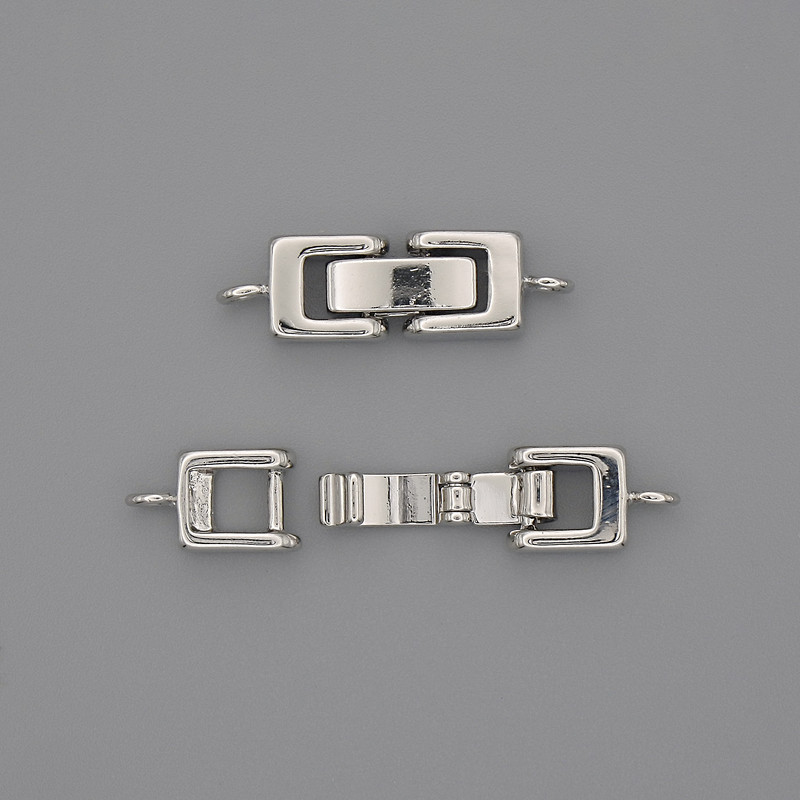 Clasp Finding, Diameter 22x7mm+/-, Silver-Coloured Metal
