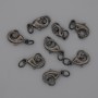 Clasp Finding, Lobster Clasp 12x6mm+/-, Black-Coloured Metal
