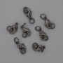 Clasp Finding, Lobster Clasp 10x5mm+/-, Black-Coloured Metal