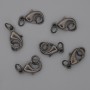 Clasp Finding, Lobster Clasp 15x9mm+/-, Black-Coloured Metal