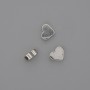 Bead Spacer Finding Heart, Silver Metal Colour, Diameter 7x7.5mm+/-, Hole 2mm+