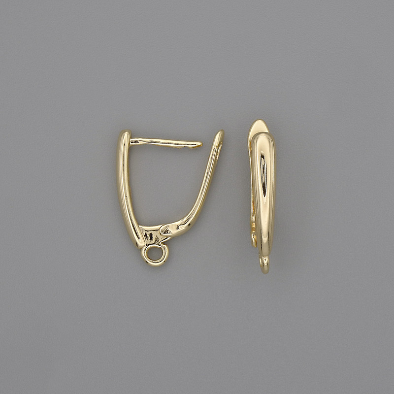 Gold Metal Earring Hooks 18x3mm+ - Pair