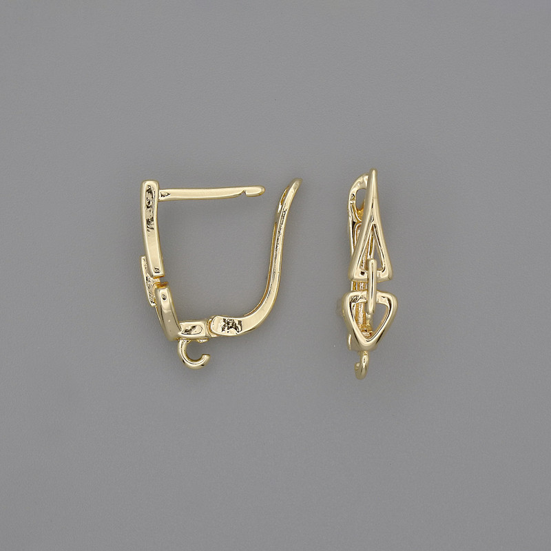 Gold Metal Earring Hooks 20x6mm+ - Pair