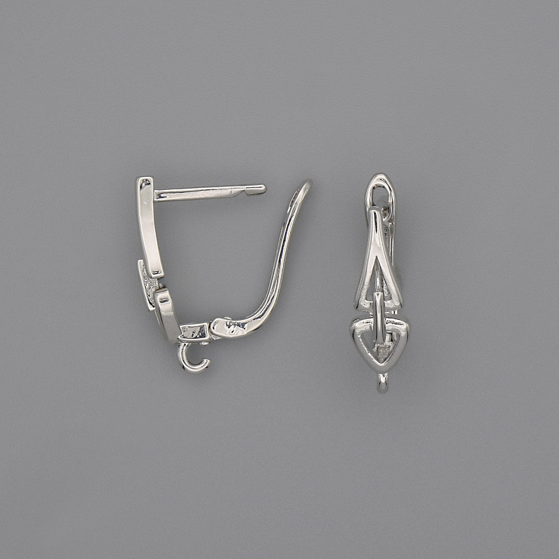 Earrings posts for earrings, silver-coloured metal, 20×6mm + pair
