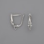 Earrings posts for earrings, silver-coloured metal, 20×6mm + pair