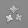 Connector Pearlised Pearl 15x19mm± Silver Metal
