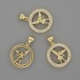 Angel Pendant 16mm+-, length 22mm+-, gold-toned metal