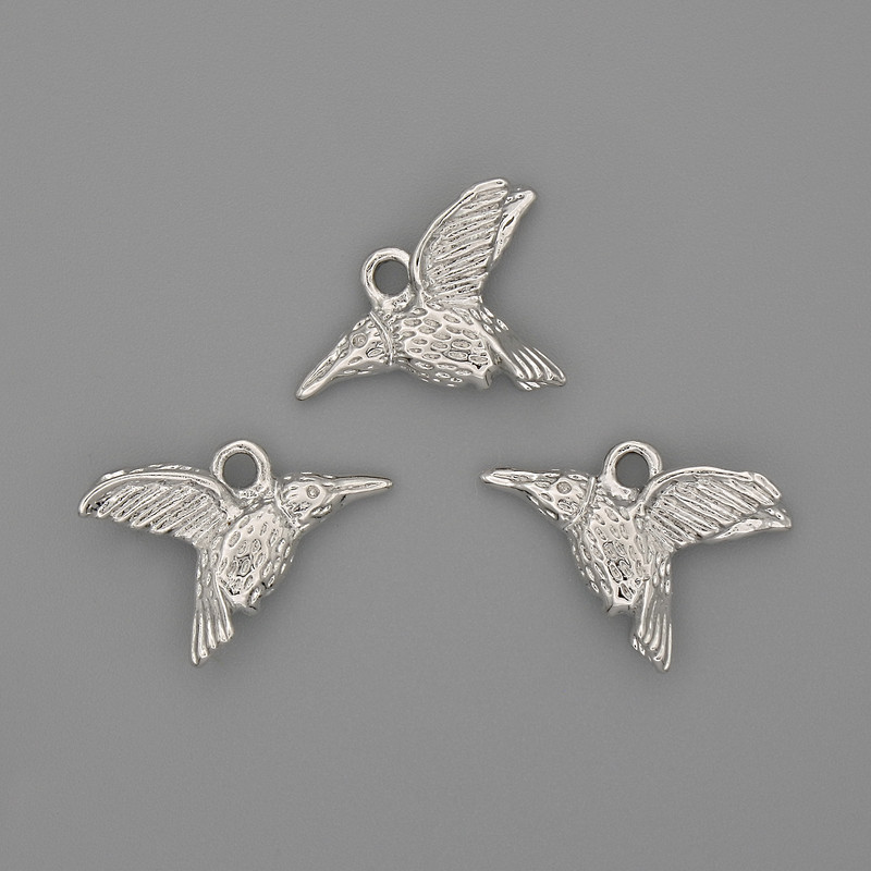 Kolibri Pendant 19x15mm+- Silver Metal