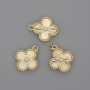 Clover Pendant 14x14mm+-, length 17mm+- gold-tone metal