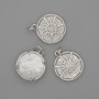 Mother-of-Pearl Sun Pendant 15mm+-, length 20mm+- silver-tone metal