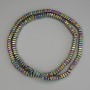 Hematite Beads Rainbow Colour Square Rondelle 4x2mm+/- on Fishing Line, Length 40cm+
