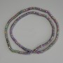 Hematite Beads Rainbow Colour Square Rondelle 3x2mm+/- on Fishing Line, Length 40cm+
