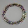 Hematite Beads Rainbow Colour Faceted Square Rondelle 4x2mm+/- on Fishing Line, Length 40cm+