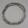 Rainbow Hematite Faceted Rainbow Beads, Square Rondelle 3x2mm+- on Fishing Line, 40cm+ Length