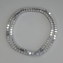 Hematite beads silver color facets 4x4mm ± on thread, length 40cm+