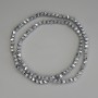Hematite Beads Silver Colour Rhombus 4x4mm+/-, on Nylon Thread, Length 40cm+