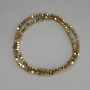 Hematite Beads Gold Colour Cube with Cross-Drilled Hole 2x2mm+/-, on Nylon Thread, Length 38cm+