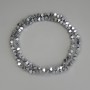 Hematite Beads Silver Colour Cube with Cross-Drilled Hole 3x3mm+/-, on Nylon Thread, Length 38cm+