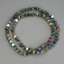 Hematite Beads Rainbow Colour Cube with Cross-Drilled Hole 4x4mm+/-, on Nylon Thread, Length 38cm+