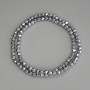 Hematite Beads Silver Colour Faceted Round 4mm+/- on Fishing Line, Length 38cm+