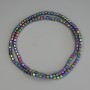 Hematite Beads Rainbow Colour Cube 3x3mm+/- on Fishing Line, Length 40cm+