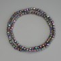 Hematite Beads Rainbow Colour Polygon Cut, Diameter 3.5x3.5mm+/- on Fishing Line, Length 40cm+