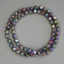 Hematite Beads Rainbow Colour Polygon Cut, Diameter 6x6mm+/- on Fishing Line, Length 40cm+
