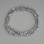 Hematite Beads Silver Colour Polygon Cut, Diameter 3.5x3.5mm+/- on Fishing Line, Length 40cm+