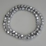 Hematite Beads Silver Colour Faceted, diameter 6x6mm+- on fishing line, length 40cm+