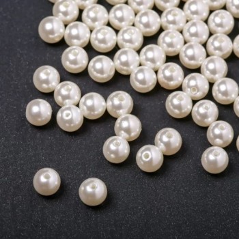 Beads "Pearl-like" (acrylic) white, diameter 12mm, 0.5kg ± 1000 pcs