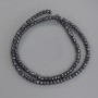 Hematite Faceted Rondelle Beads 4x3mm+/-, on fishing line, length 40cm+