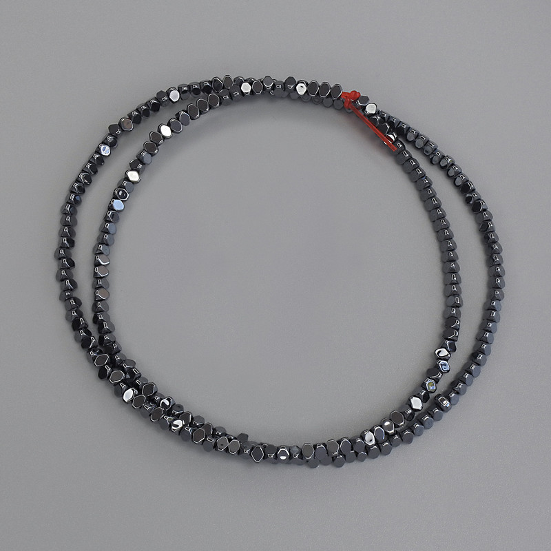 Hematite Faceted Triangular Rondelle Beads 3x2mm+/-, on fishing line, length 40cm+