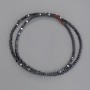 Hematite Faceted Triangular Rondelle Beads 3x2mm+/-, on fishing line, length 40cm+