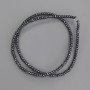 Hematite Faceted Rondelle Beads 3x2mm+/-, on fishing line, length 39cm+