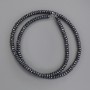 Hematite Faceted Rondelle Beads 4x2mm+/-, on fishing line, length 39cm+