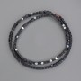 Hematite Cube Beads 3x3mm+/-, on fishing line, length 40cm+