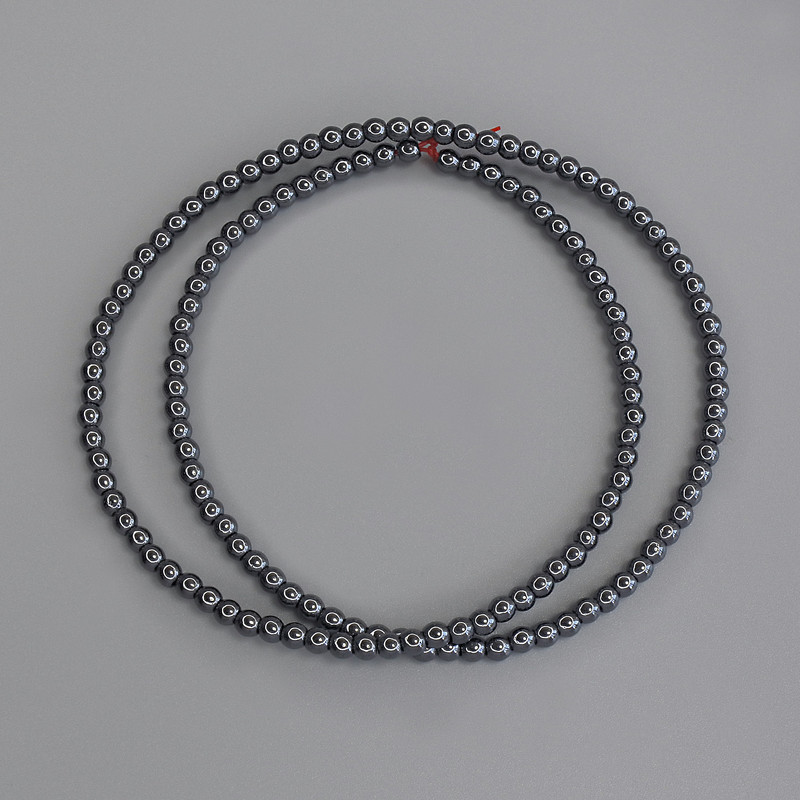 Hematite Round Beads 3mm+/-, on fishing line, length 40cm+
